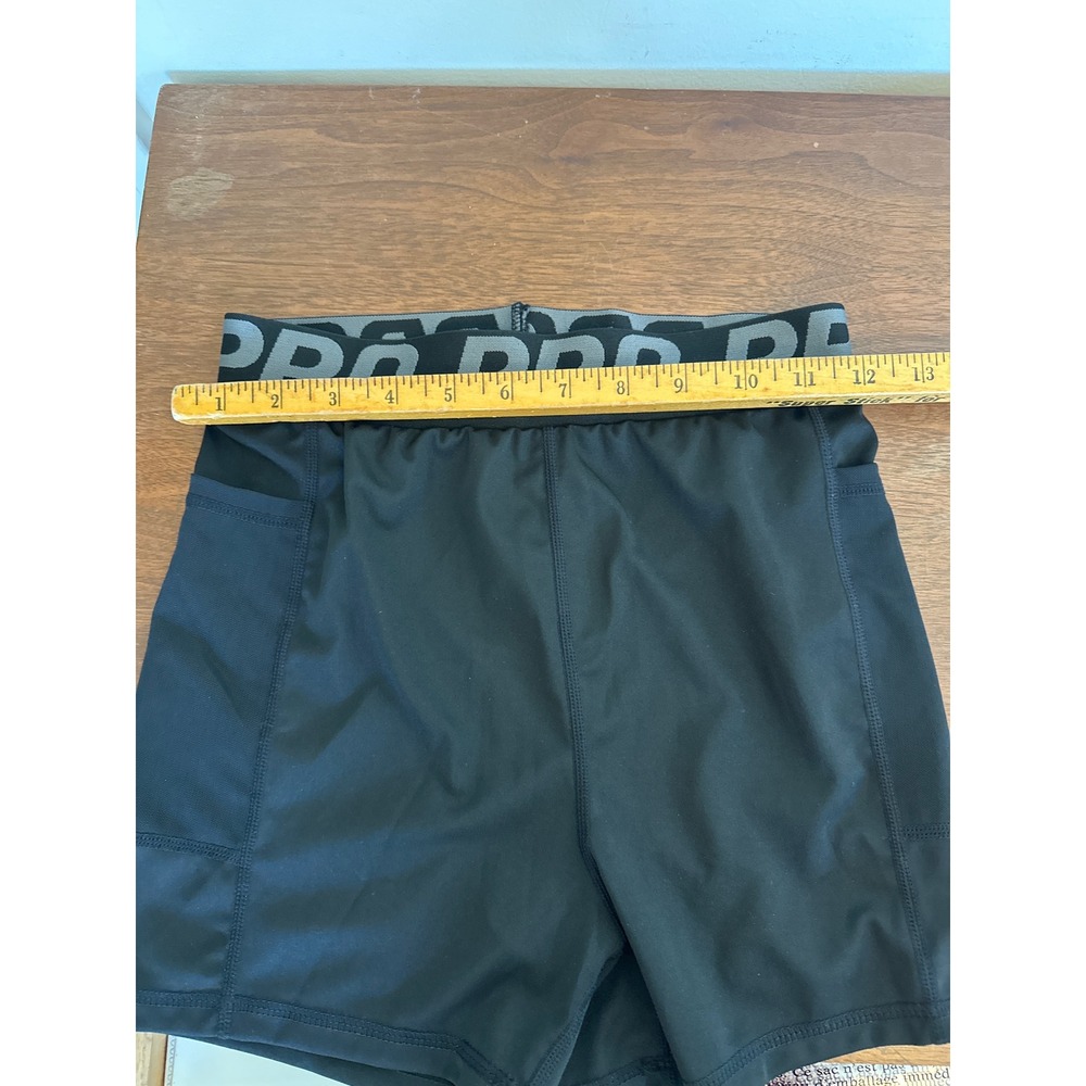 Kids Black Compression Athletic Shorts with Side Pockets Size S Pro Waistband(67 - Picture 3 of 5